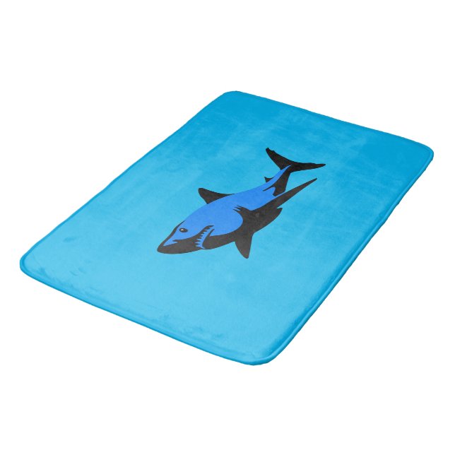 Great white shark bathroom mat (Angled)