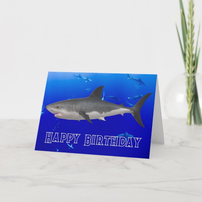 Great White Shark Birthday Card (Front)