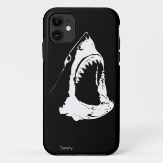 Great White Shark Black And White Design iPhone 11 Case
