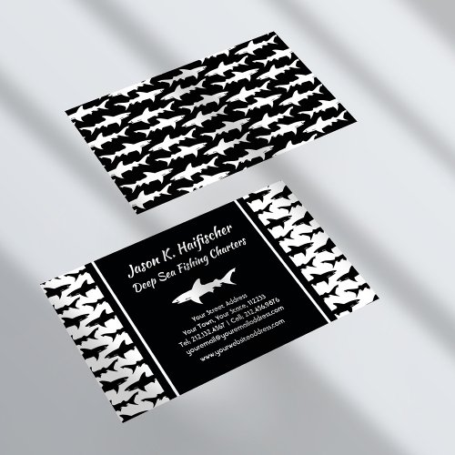 Great White Shark Captain Scuba Fishing Boat Business Card