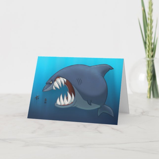 Great White Shark Card (Blank Inside) (Front)
