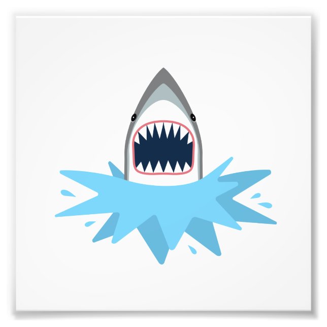 Great White Shark Cartoon Photo Print (Front)