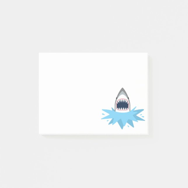 Great White Shark Cartoon Post-it Notes (Front)