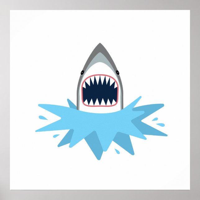 Great White Shark Cartoon Poster (Front)