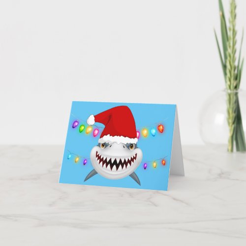 Great White Shark Christmas Greeting Card