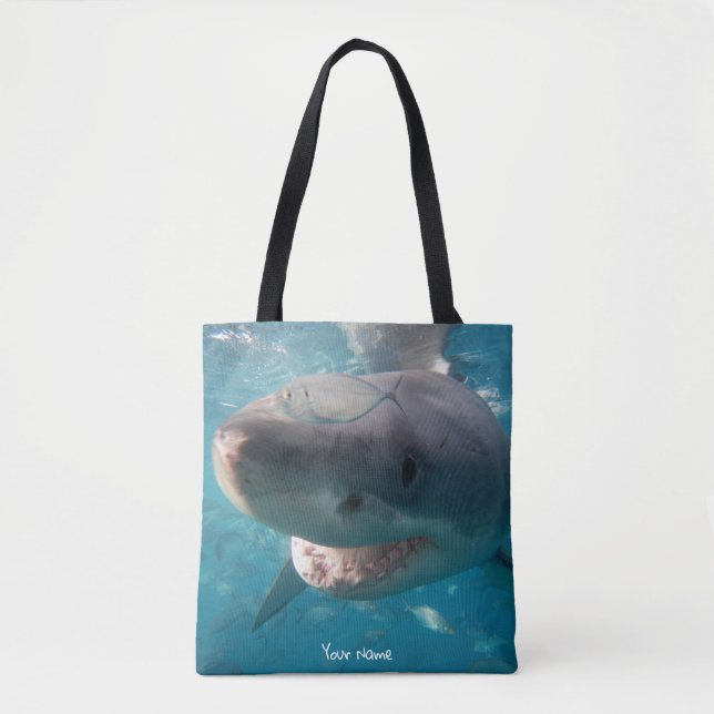 Great White Shark Close Up Tote Bag (Front)
