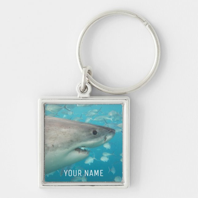 Great White Shark Close Up Underwater Australia Keychain (Front)