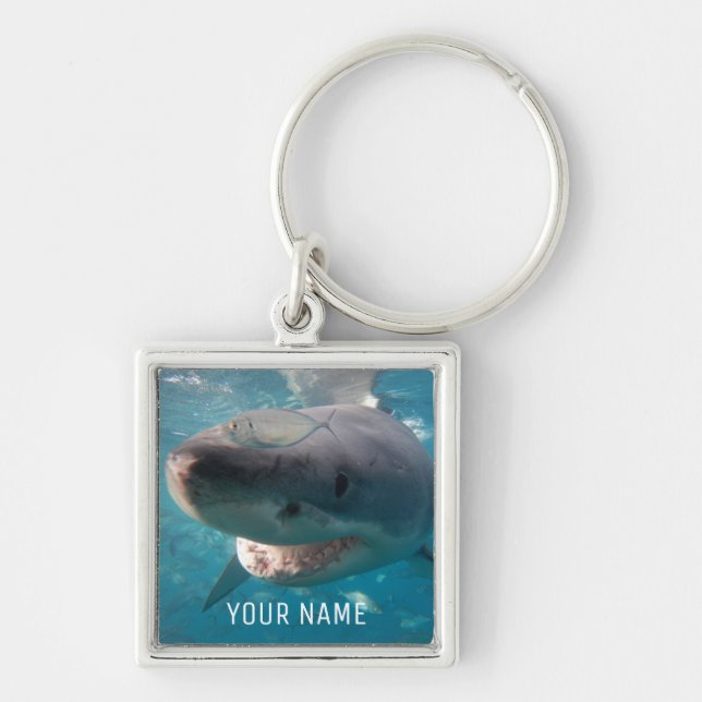 Great White Shark Close Up Underwater Australia Keychain (Front)