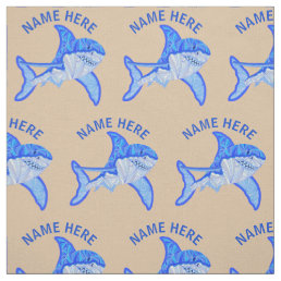 Great White Shark Colorful Sea Animal Custom Fabric