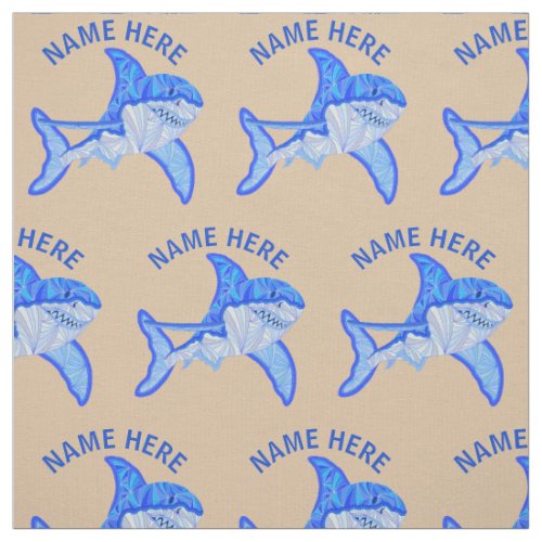 Great White Shark Colorful Sea Animal Custom Fabric