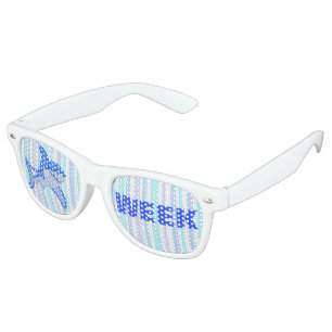 Great White Shark Colorful Sea Stripes Retro Sunglasses