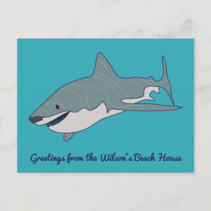 Great White Shark Custom Message Postcard
