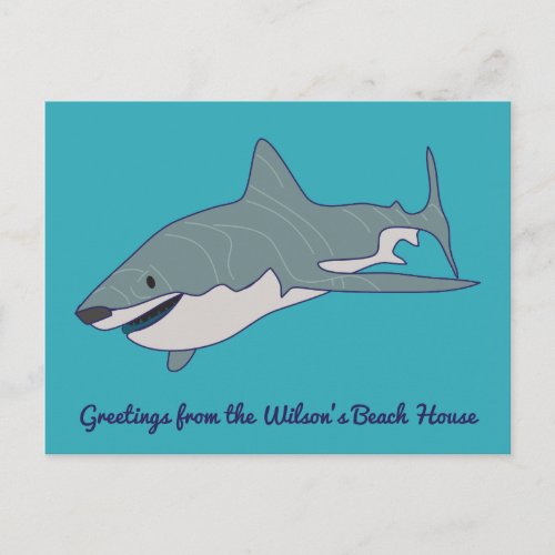 Great White Shark Custom Message Postcard