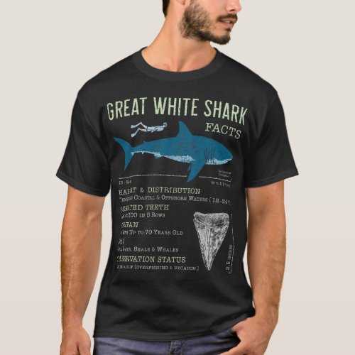 Great White Shark Facts T_Shirt