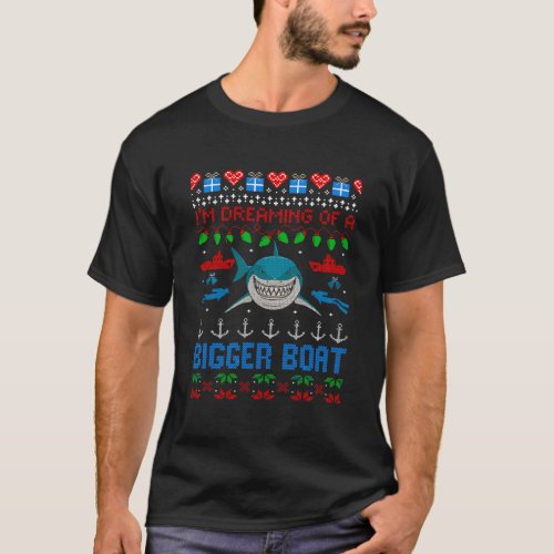 Great White Shark Fishing Ugly Christmas Sweater X