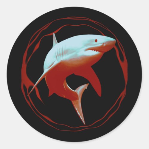 Great White Shark Graphic Design Classic Round Sticker