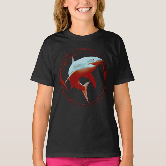 Great White Shark Graphic Design T-Shirt (Front)