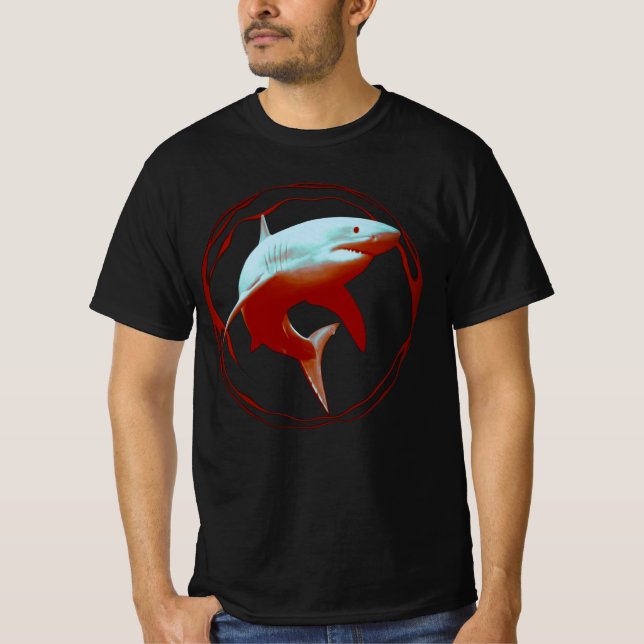 Great White Shark Graphic Design T-Shirt (Front)