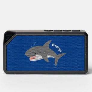 Great white shark happy cartoon illustration  bluetooth speaker