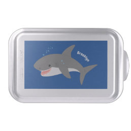Great white shark happy cartoon illustration cake pan