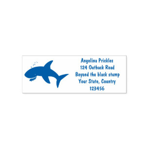 Great white shark happy cartoon illustration self-inking stamp