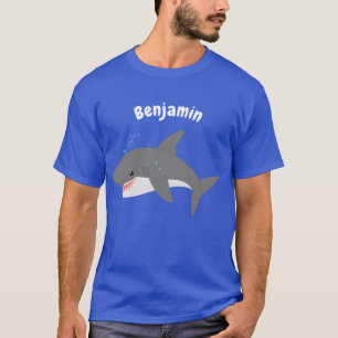 Great white shark happy cartoon illustration T-Shirt