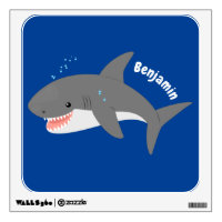 Great white shark happy cartoon illustration