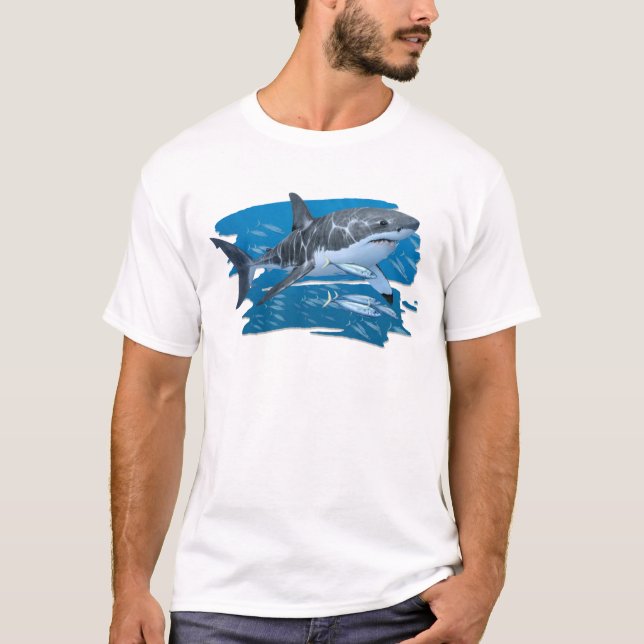 Great White Shark in Habitat T-shirt (Front)