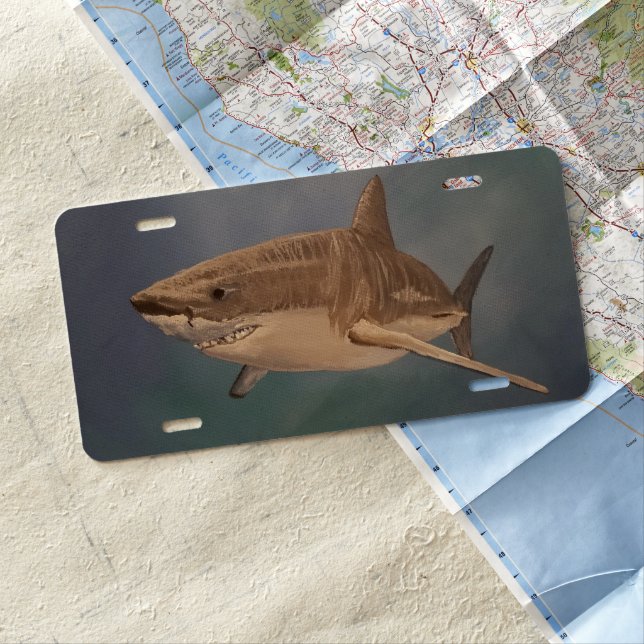Great White Shark License Plate (In Situ)