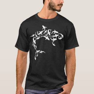 Great White Shark Lover Graphic Silhouette  T-Shirt