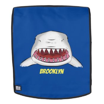 Great White Shark Mean Cartoon Illustration Backpack by thefrogfactory at Zazzle