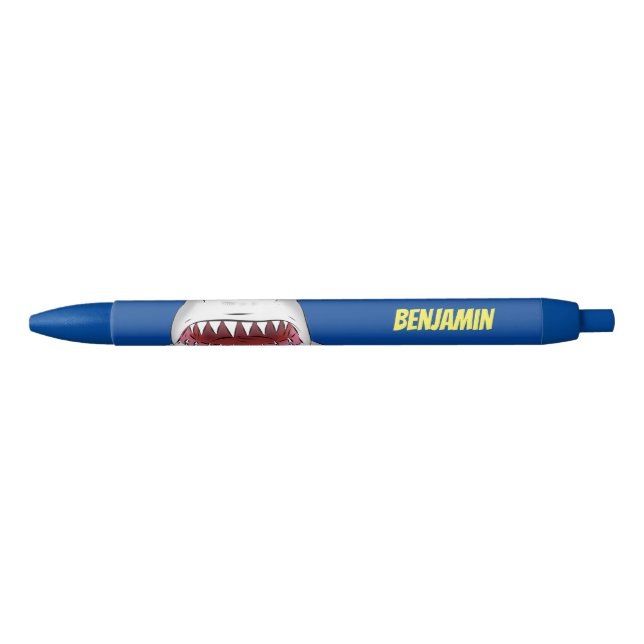 Great white shark mean cartoon illustration pen (Front)