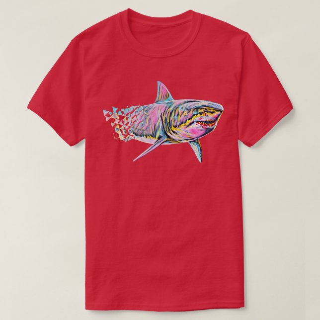Great White Shark Motif Sharks329  T-Shirt (Design Front)