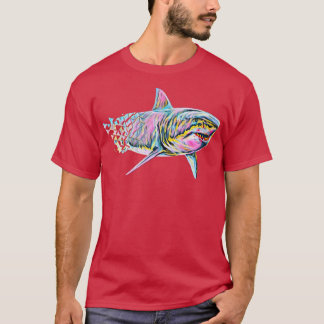 Great White Shark Motif Sharks329  T-Shirt