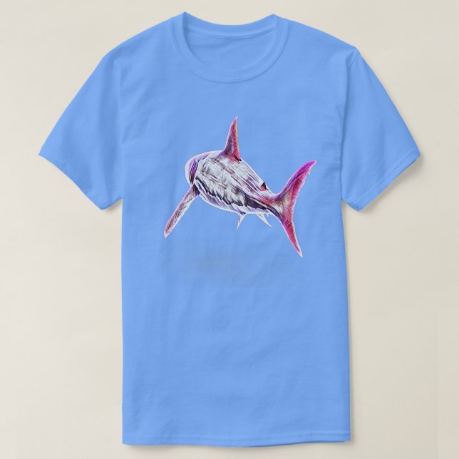 Great White Shark Motif Sharks 302  T-Shirt (Design Front)