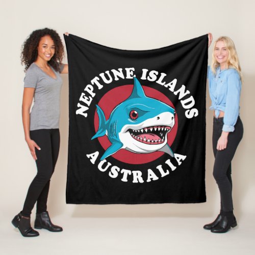 Great White Shark  Neptune Islands Fleece Blanket