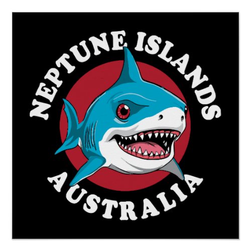 Great White Shark  Neptune Islands Poster