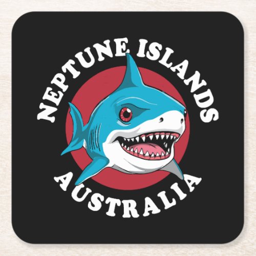 Great White Shark  Neptune Islands Square Paper Coaster