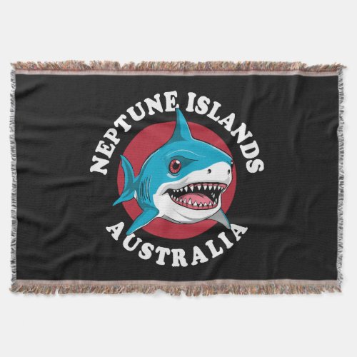 Great White Shark  Neptune Islands Throw Blanket