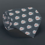 Great White Shark Pattern Navy Blue Neck Tie<br><div class="desc">This chic and cute tie features a navy blue background with patterns of open mouth great white sharks. Personalize for your needs. You can find more matching products at my store.</div>