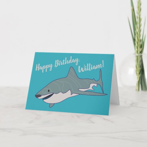 Great White Shark Personalized Birthday Card