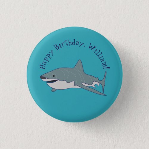 Great White Shark Personalized Message Button