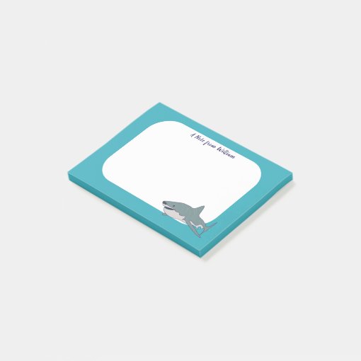 Shark Fine Note Great White Shark Personalized Post-it Notes | Zazzle