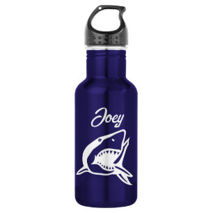 Great white shark personalized water bottle