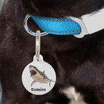 Great White Shark Pet Dog Cat Lost Id Pet ID Tag<br><div class="desc">This design was created though digital art. It may be personalized in the area provided or customizing by choosing the click to customize further option and changing the name, initials or words. You may also change the text color and style or delete the text for an image only design. Contact...</div>