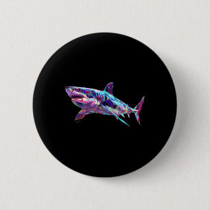 Great White Shark Polygon Fishing Scuby Diving Sha Button