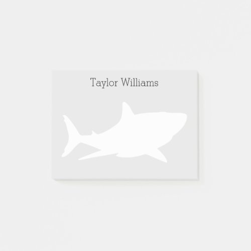 Great White Shark Silhouette with Your Name Post_it Notes