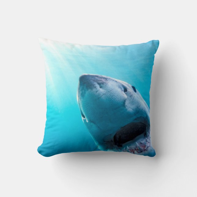Great White Shark | South Africa Throw Pillow (Front)