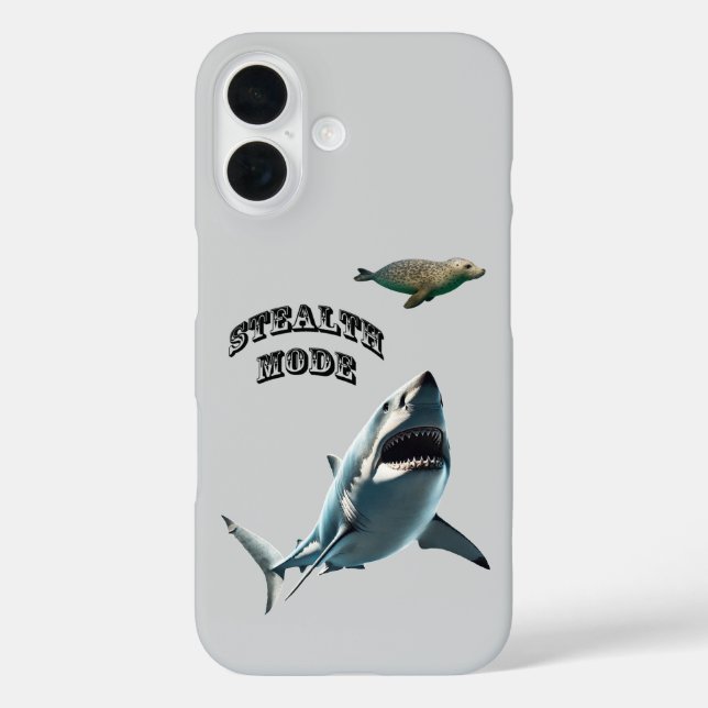 Great White Shark Stalking a Seal Underwater URM Case-Mate iPhone Case (Back)