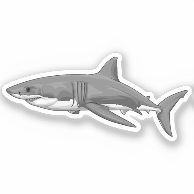 Great White Shark Sticker (Front)